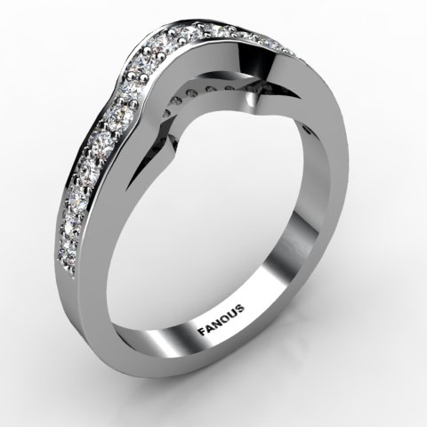 18k White Gold Wedding Band 0.298cts SKU: 0300750-18kw