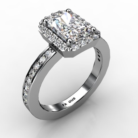 18k White Gold Engagement Ring 0.476ct - 1002317-18kw